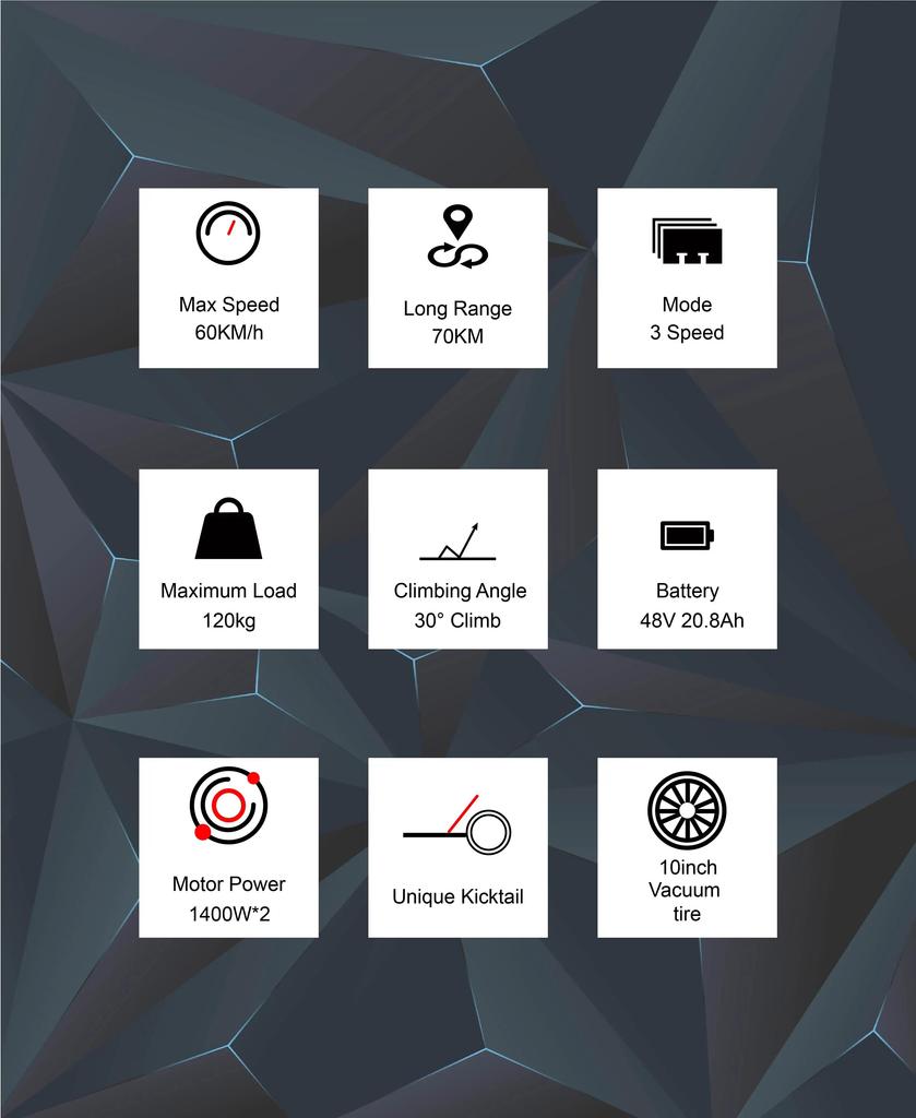 E-Scooter New DriveTron DT10 Foldable Adult Electric Scooter, 50km/h Electric Kick Scooter, 1000W Skateboards, 48V 15.6Ah Kickboard