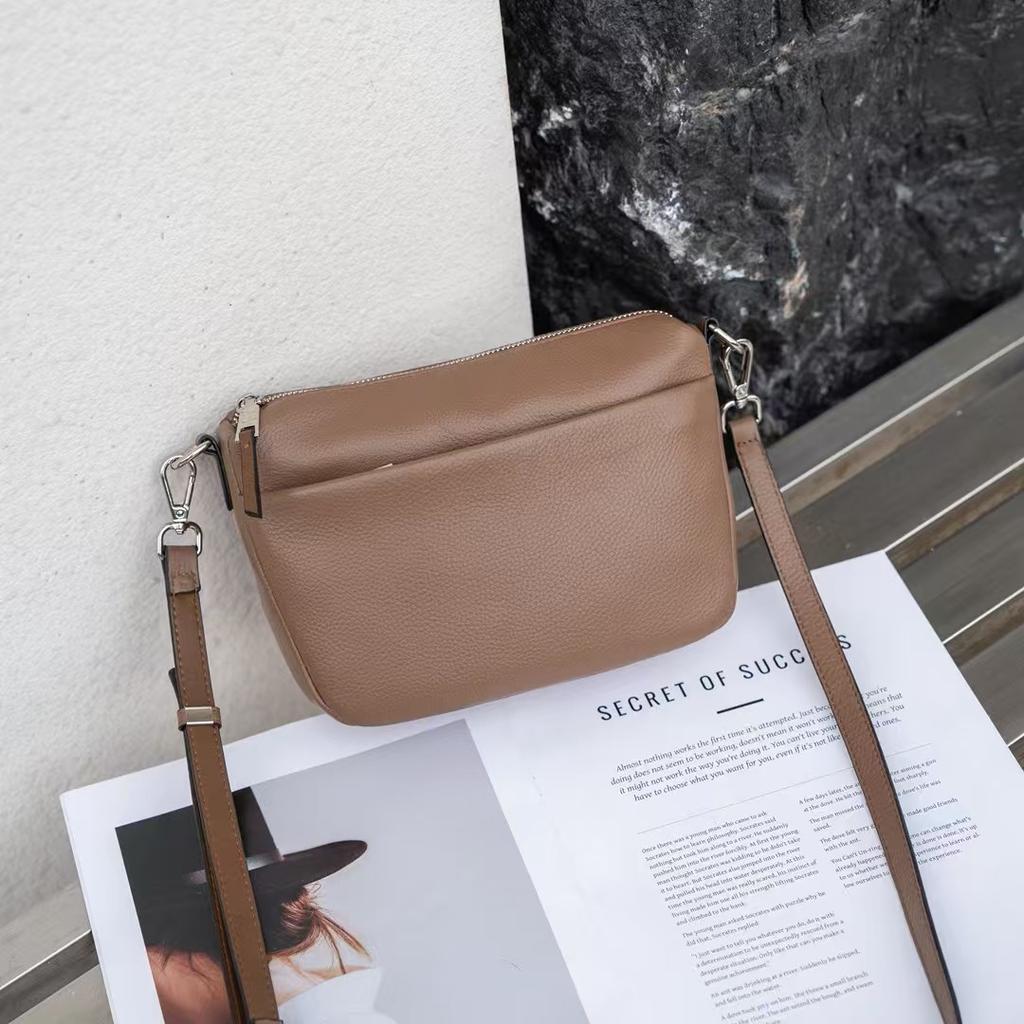 Geantă Crossbody din Piele Top-Grain pentru Femei 2026: Geantă mică de umăr convertibilă, Organizator esențial pentru navetă, Se potrivește pentru Phe
