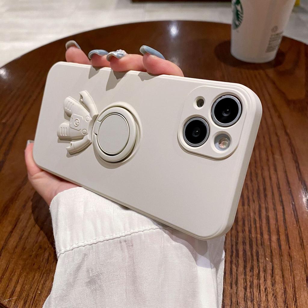 Applicable To IPhone 16 Astronaut Ring Mobile Phone Case Apple 15 Liquid Bracket 14proMax Anti Fall Protection Case