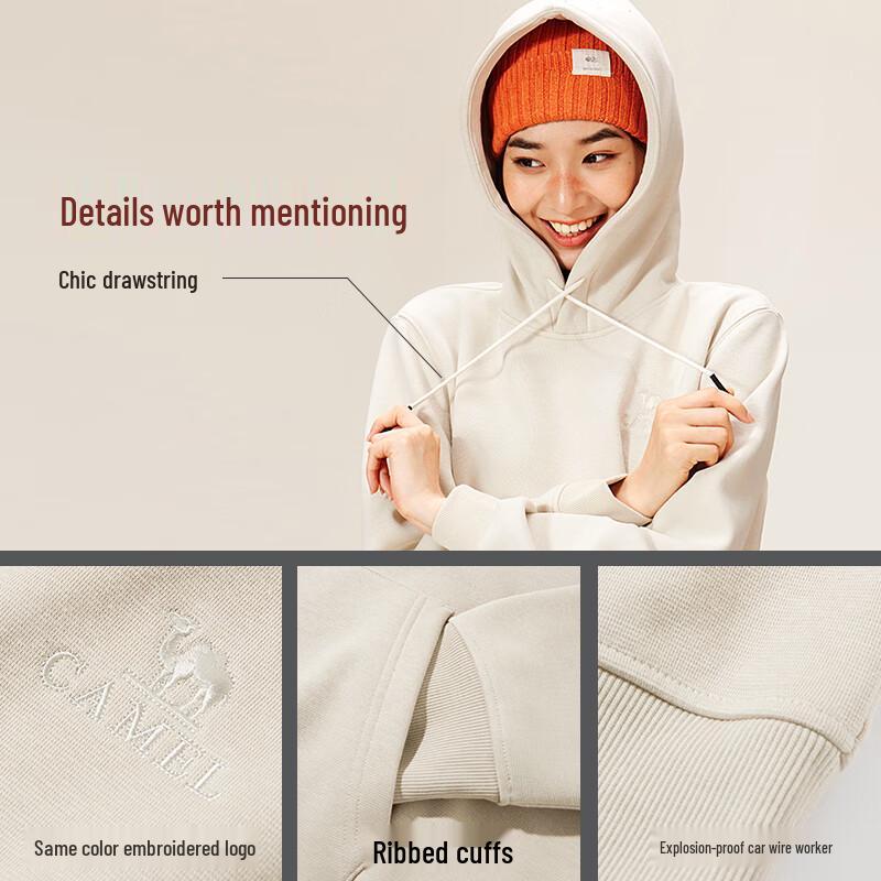 CAMEL Unisex Loose Fit Hooded Pullover Sweatshirt