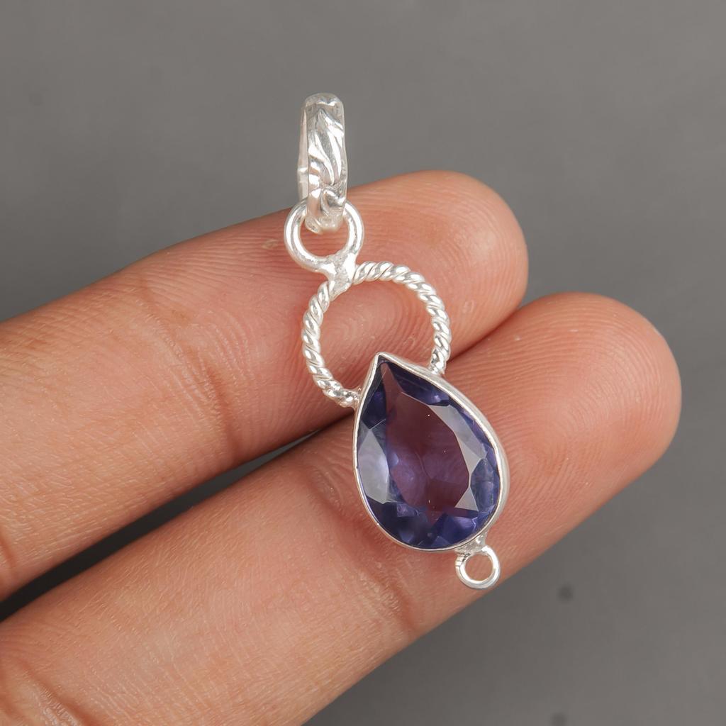 Iolite Pendant, 925 Solid Sterling Silver Pendant Handmade Gemstone Jewelry, Gifts For Wife Brand New Pendant