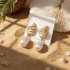 Bohemian Shell Pearl Drop Earrings Gold Plated Ocean Style Earrings For Women Beach Vacation Party Jewelry