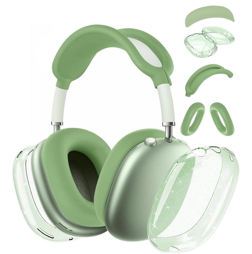 Applicable AirPods Max Over-Ear Headphones Transparent Glitter Silicone Case