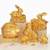 Glücksbringer-Sparschwein aus Keramik, goldenes Kaninchen, kreatives Geschenk und Heimdekoration