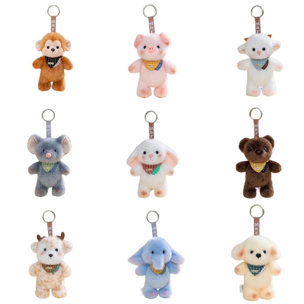 14Cm Animal Plush Toys Cartoon Bear Dog Cat Rabbit Pendant Bag Bacpack Plush Fragrant Keychain Phone Car Plush Keyrings Gifts