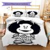Mafalda Pattern Bedding,Quilt Set Quilt Cover Pillowcase Home Birthday Gift (1 * Duvet Cover + 2 * Pillowcase, Without Core)