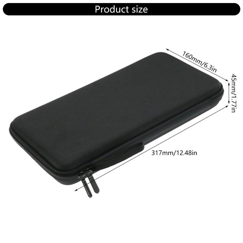 Hard Carrying Case Black Storage Bag Soft Gray Lining for ROG Falchion RX Low Profile Mechanical Wireless Keyboards