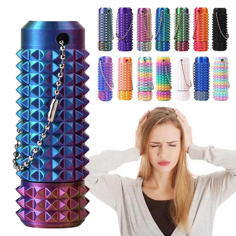 Sensory Roller Fidget Toy Clicker Tactile Spikes for Anxiety Stress Relief Pain Stimming Autism Over Stimulation with Lanyard