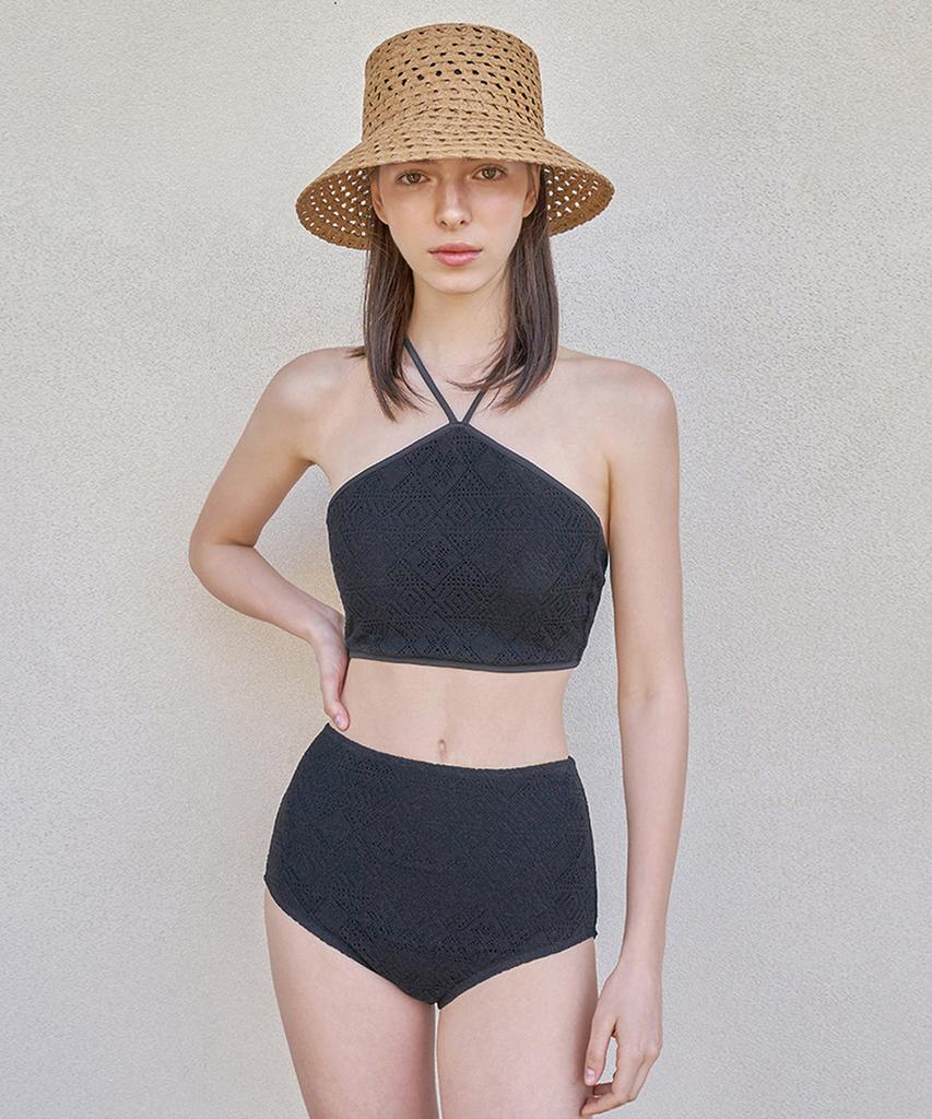 Bellodinela Stella Knit Top And Bottom Set Black
