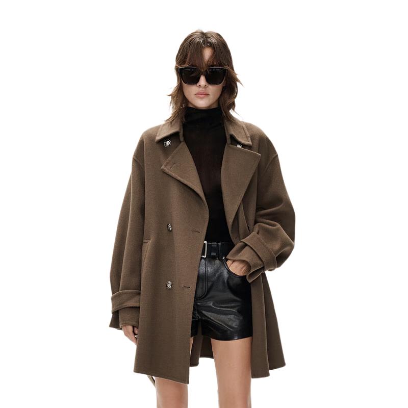 

MO&Co. Women s Merino Wool Belted Overcoat S