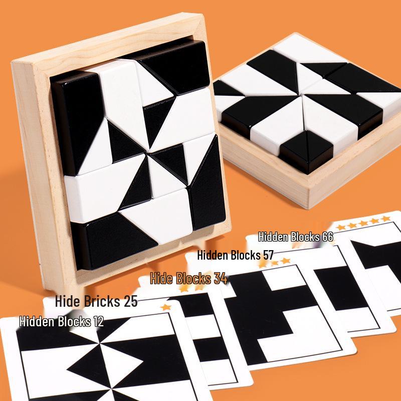 

Детские деревянные пазл-блоки: Развивающая логическая игра