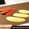 3-Piece Oval Silicone Scraper Set for Pottery, Sculpture, and DIY Art.