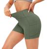 High Waist Yoga Shorts for Women with Side Pockets Stretch Athletic Fitness Workout Running Shorts Comfortable Fit
