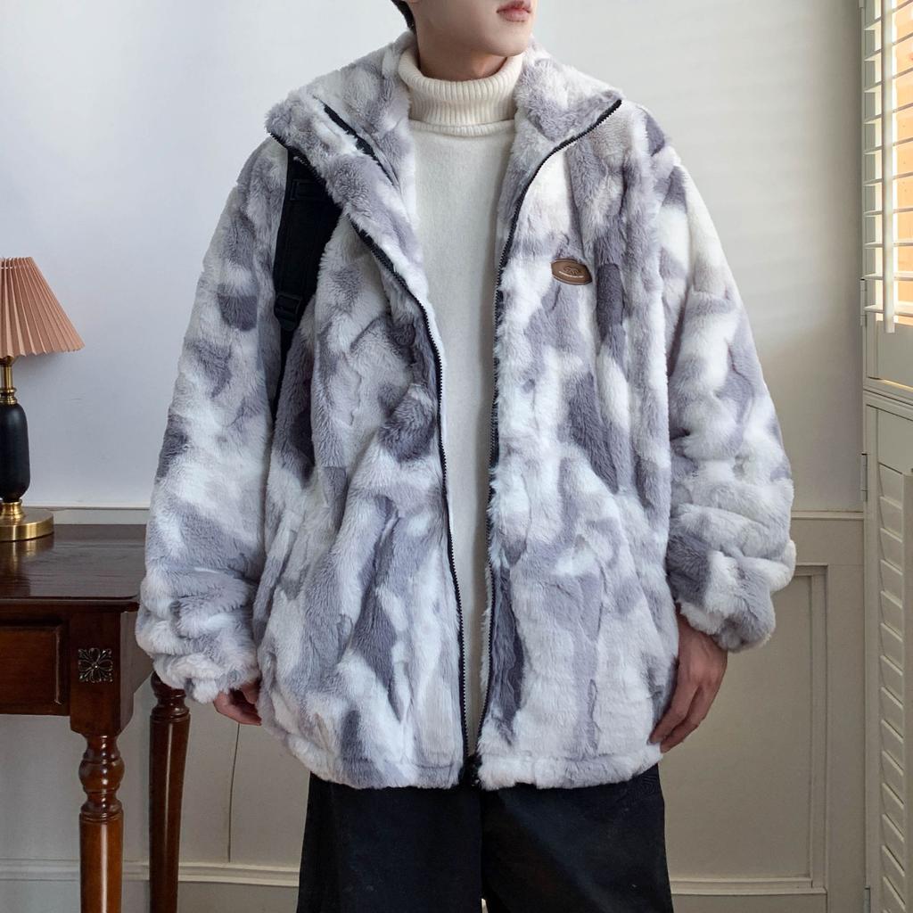 Chaqueta Gruesa de Felpa Tallas Grandes - Ropa Exterior Versátil Nueva y de Moda para Hombres Abrigos de Hombre