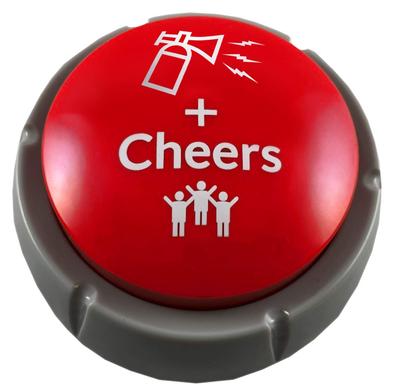Klaxon à air Bouton sonore Applaudissements et Acclamations Drôle Bouton facile Bruiteur Buzzer pour Cadeau d'anniversaire Gadget pour ado DJ HYPE Événement de bureau/sportif/Danse