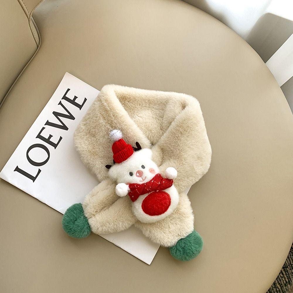 Cartoon Collar Scarf Boys Girls Children Gift Toddler Winter Scarf Neck Warmer Christmas Scarf Children Scarves Kids Plush Wrap
