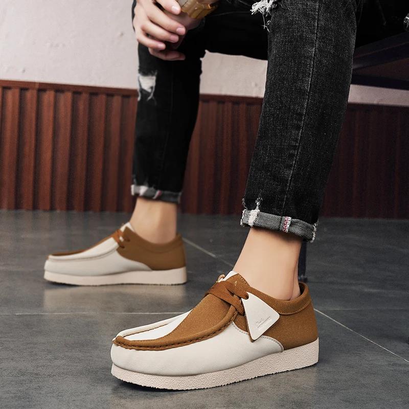 New Arrival Vintage Casual Shoes for Men Luxury Slip On Suede Sneakers Men Comfortable Walking Mens Boat Shoes chaussures homme