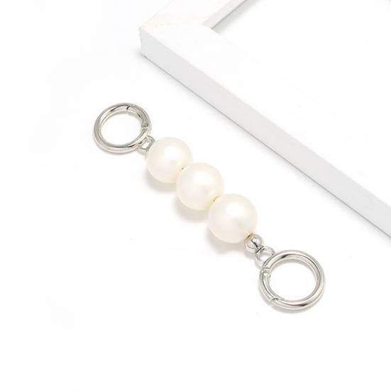 Handbag Chain Strap Metal Shoulder Crossbody Replacement Strap Chain with Buckles Bag Chain Strap with Faux Pearl Extension Chain for Ladies Purse