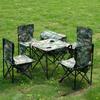 Junyiyuan TB-I Portable Outdoor Camouflage 5-Piece Folding Table and Chairs Set