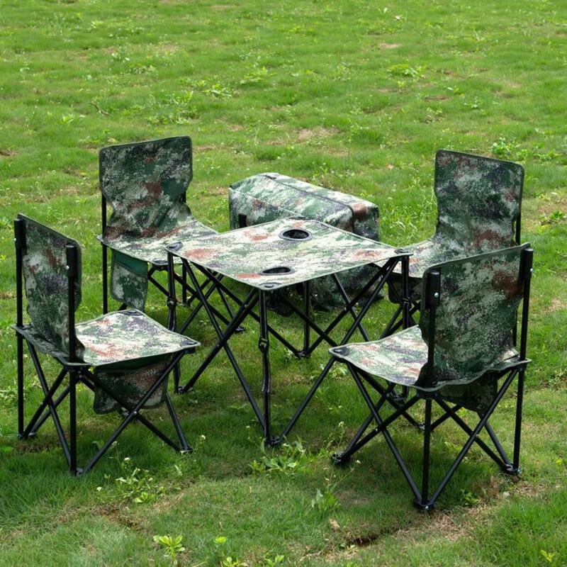 Outdoor Portable Camouflage Field Table & Chair Set
