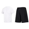 adidas Logo Round Neck Pullover Short Sleeve Solid Color Elastic Waist Mid Rise Shorts Casual Sports Set Men Sets HR8728+HE7405