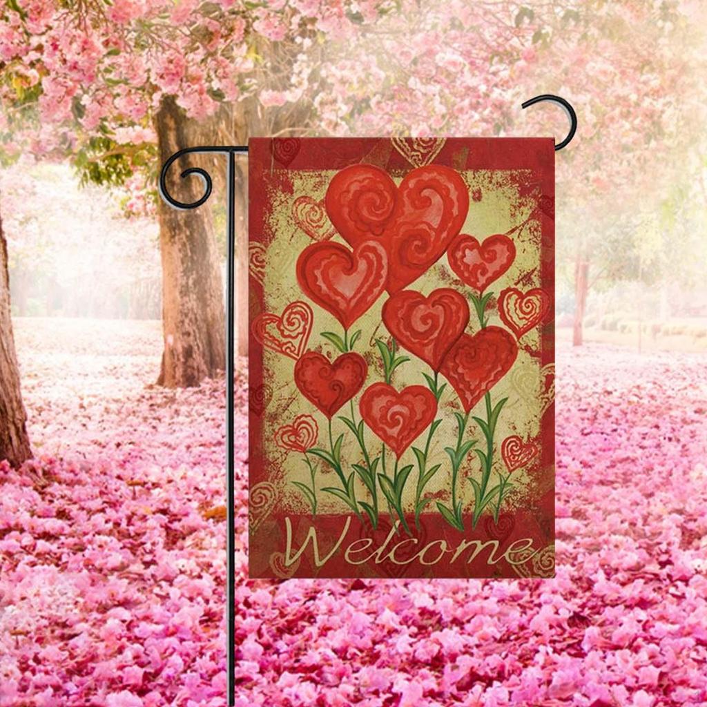 Love Blossom Garden Flag - Elegant Outdoor Decor for Celebrations