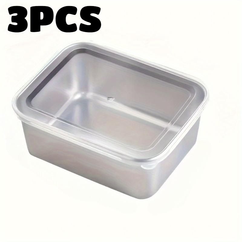 

8pcs Fresh-keeping Box Stainless Steel Food Storage Box with Lids Rectangle Sausage Noodles Fruit Box for Camping Picnics School