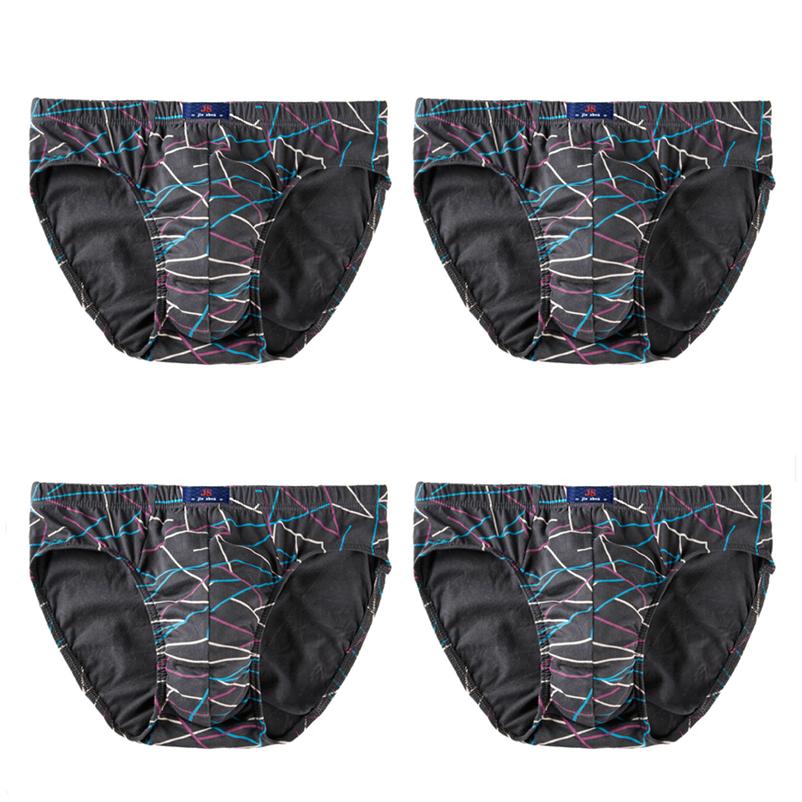 4 Pieces/Lot Men's Cotton Briefs Knickers Panties Mid-waist Underwear Man Big Size Underpants L XL 2XL 3XL 4XL 5XL 6XL 7XL