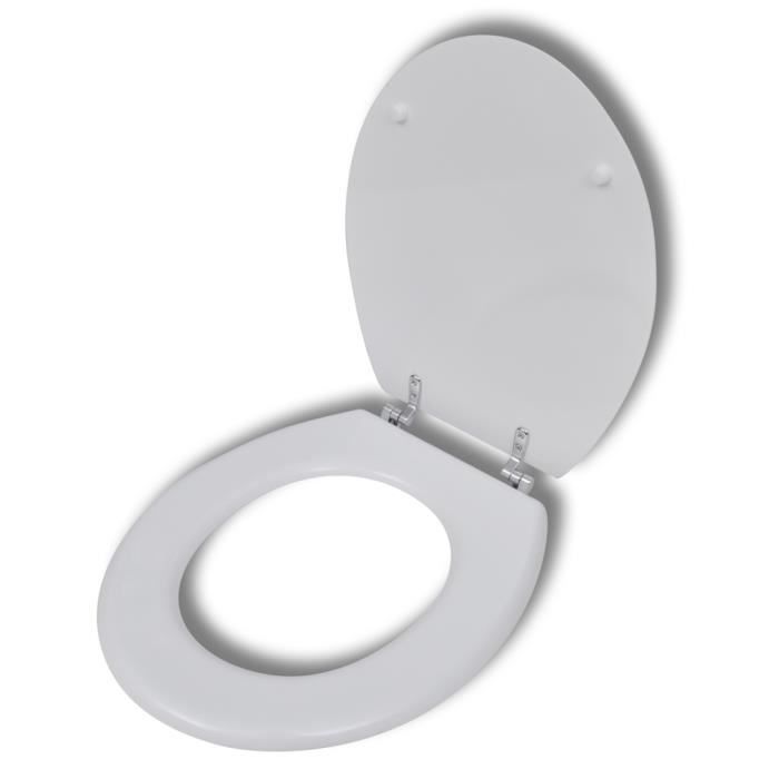 VidaXL Siège de toilette avec Couvercle MDF Design simple Blanc