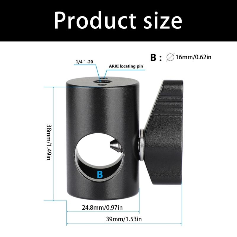 Pipe Clamp Converters with 1/4inch Hole to 16mm Tube Adapters Easy Installation for Mechanical Engineering Projects and Home Use