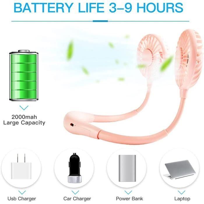 Portable Fan, Mini Portable Fan, Mini USB Fan, 3 Speeds, 360° Rotation with LED Light for Campi A106