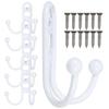 Bathroom Wall Hooks Iron Vintage Hooks for Clothes Hanging 6Pcs White Less