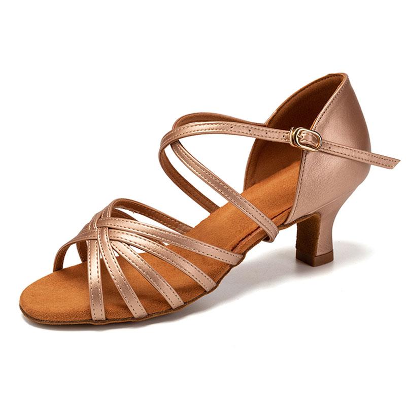 

Женская праздничная обувь для танго, бальных танцев, латинского вальса, вечерние туфли для девочек на высоком каблуке 5,5 см 41 бронзовый