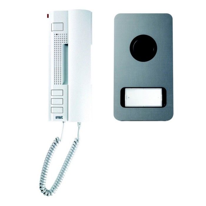 Kit Audio - Urmet - Mikra Alu 2 Fils - Filaire - 1 Poste Utopia - Aluminium IP44