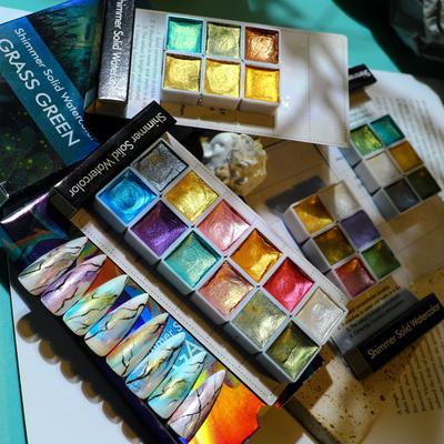 Watercolor Nail Solid Paint Pearlescent Lightweight Nail Art Pigment Paint Glitter Powder