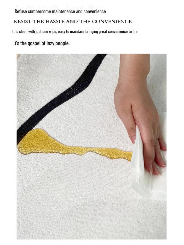 Small Fresh Flower Non-Slip Foot Mat - Dirt-Resistant, Imitation Cashmere for Bedroom & Living Room