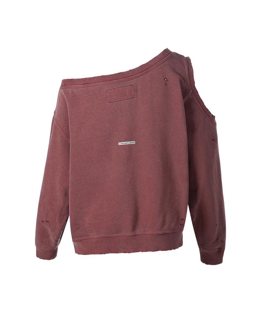 THEVINYLHOUSE Open Shoulder Sweatshirts(W) Brick