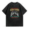 Mens A Day Without Video Games Is Like Funny Gamer Gaming T Shirt White Large Vintage Washed Versatile Fashion Homme Stretched