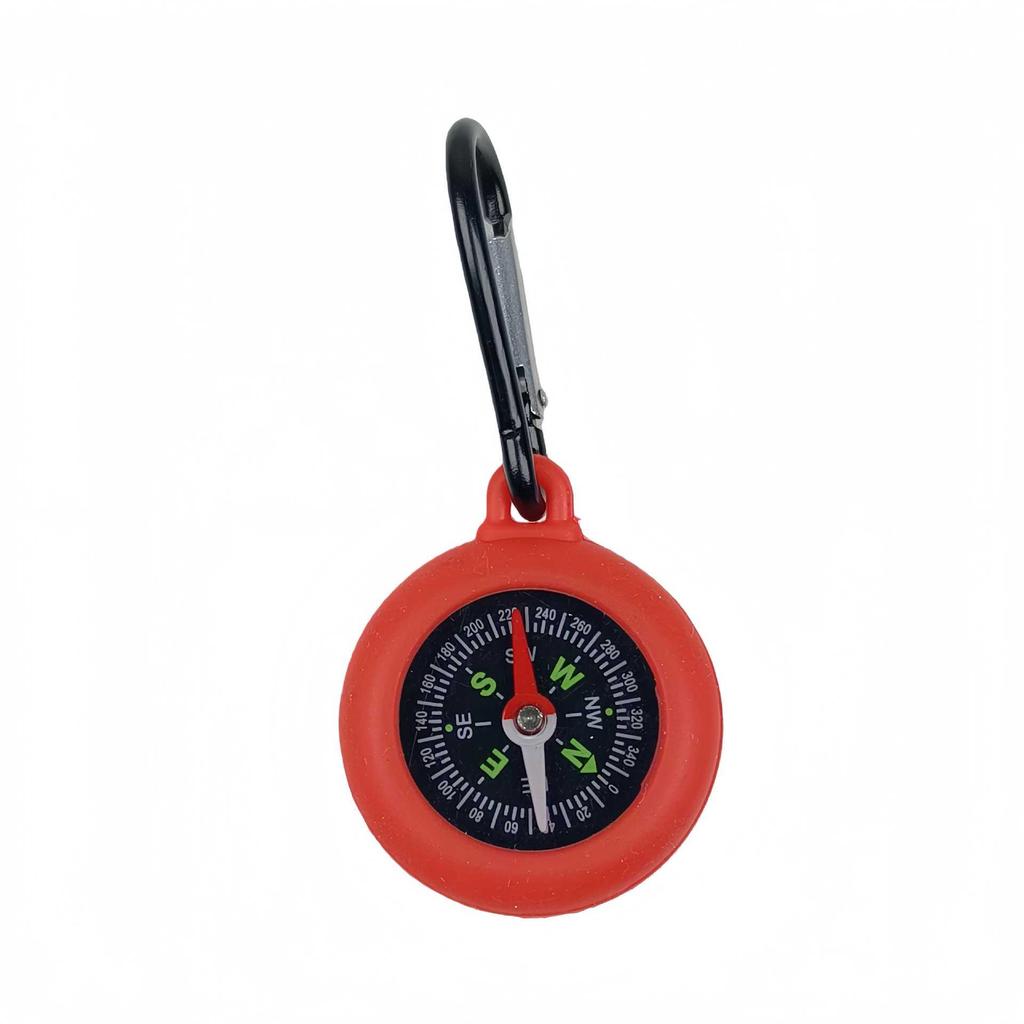 Silicone Carabiner Compass with Hanging Buckle for Outdoor Use (Customizable Logo)