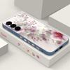 Soft TPU Case For Samsung Galaxy S25 S24 S21 FE S24 S22 S23 Ultra S22 Plus S25 Edge Pink Flowers Patterned Lanyard Phone Cover