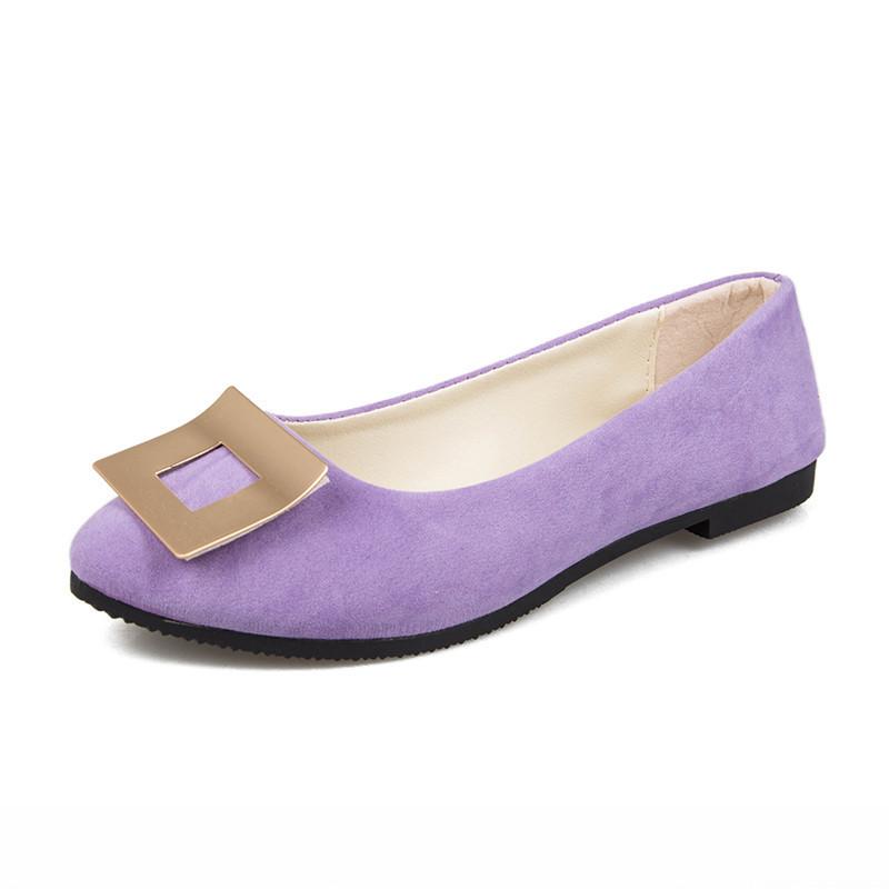 Women Girls Solid Big Size Slip On Flat Shallow Comfort Casual Single Shoes 23 Colors