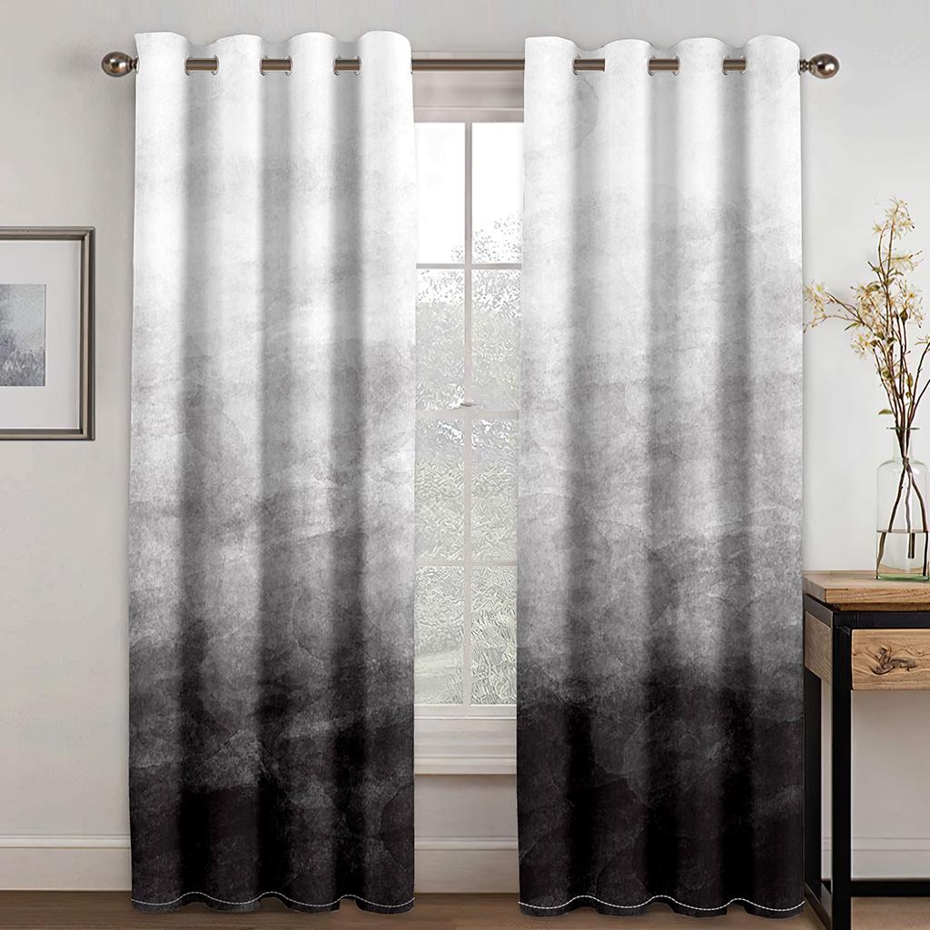 3D Printed Thin Shading Polyester Natural Scener Forest Green Gray Bedroom Curtains 2 Panel Sets for Living Room Home Decor Hook