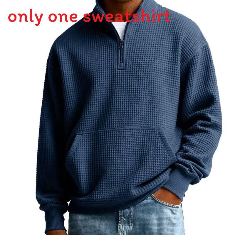 Wool Blend Stand Collar Long Sleeve Sweatshirt For Casual Men