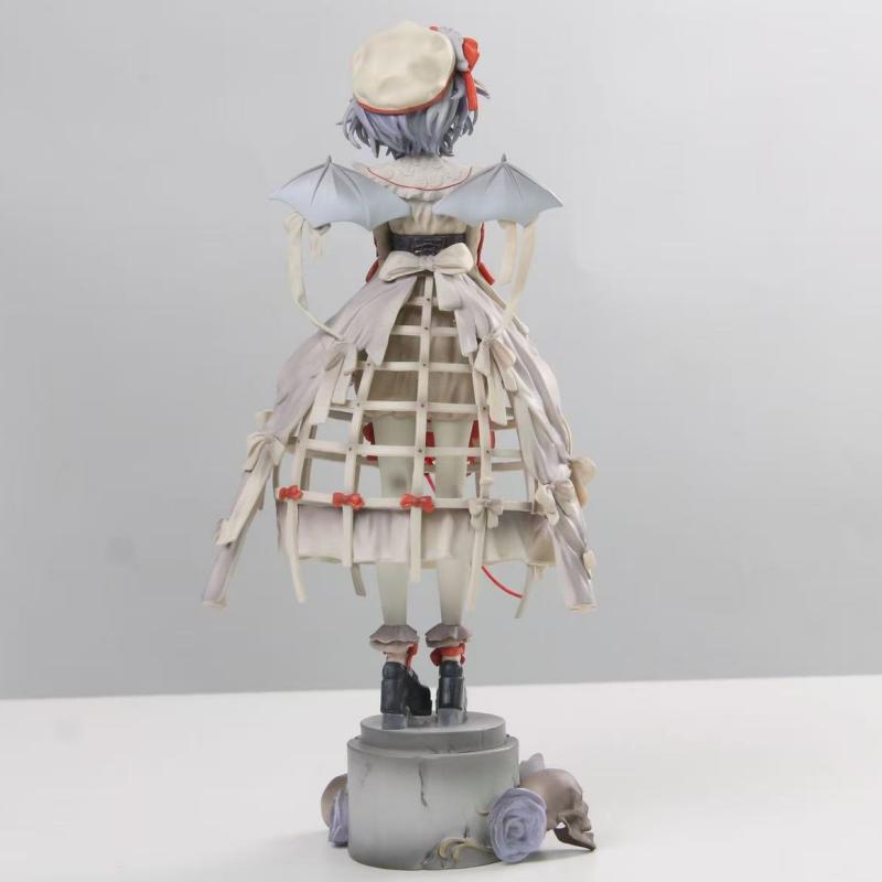 Touhou Project Remilia Scarlet Anime Figure Short Hair Bat Wing Vampire Girl Statue With Blood Bag Desktop Decor For Collectors