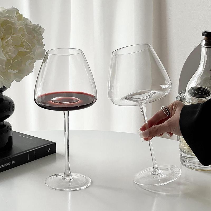 European-style Large-Bellied Burgundy Red Wine Glass Luxury And High-end Feel Home Crystal Glass Stemmed Wine Glass