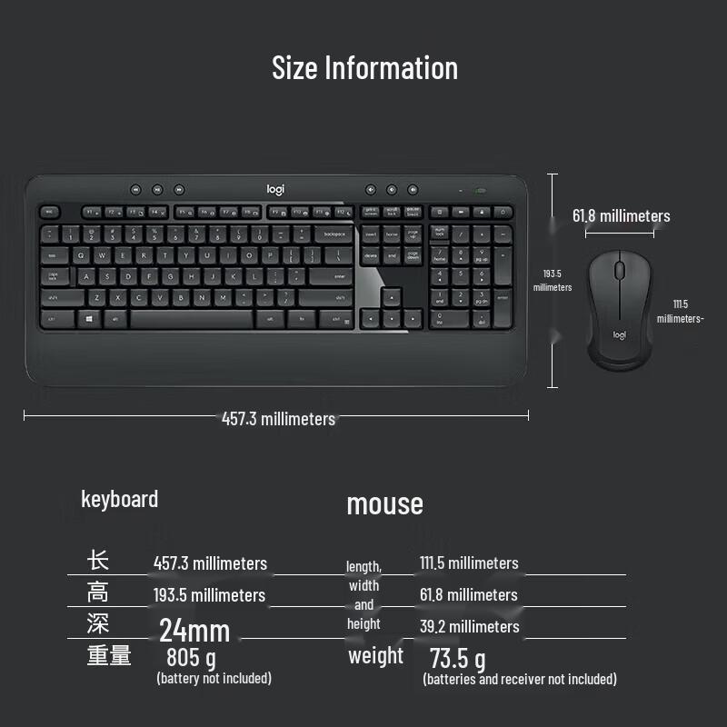 Logitech MK540 Advanced Wireless Keyboard and Mouse Combo