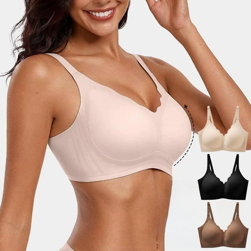 Women Solid Color Seamless Wirefree Fixed Cup Comfort Everyday Bra