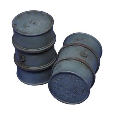 Royal Model 1/72 WWII German Fuel Drum Set (18 Pieces) Resin Kit (Scenery)