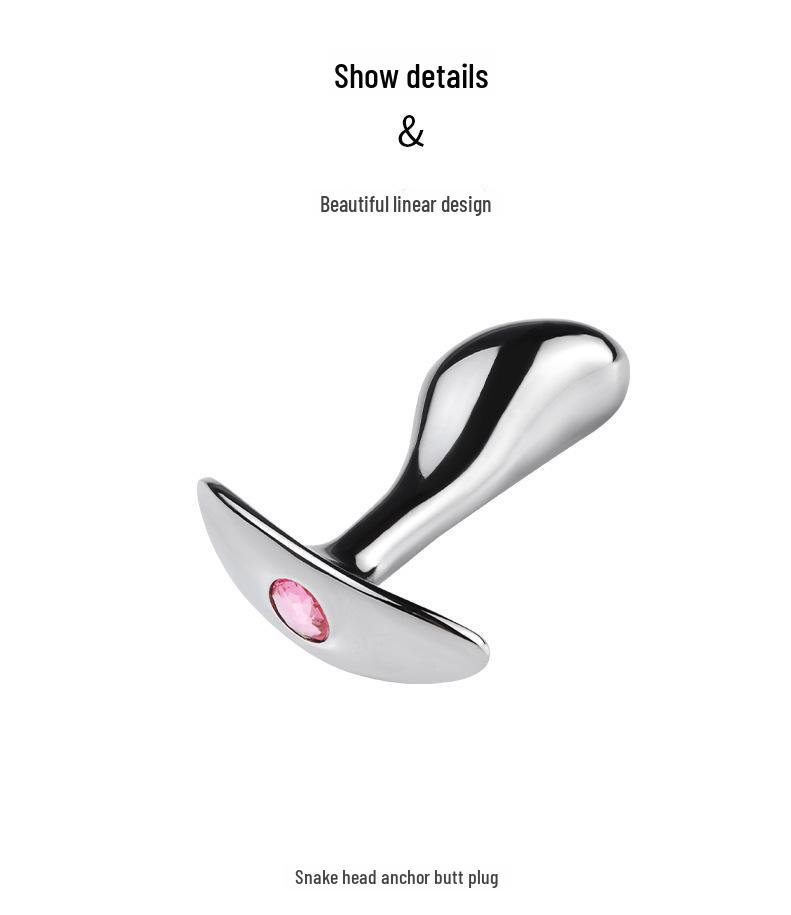 Aluminum Alloy Snake Head G-Spot Metal Butt Plug for Female Masturbation