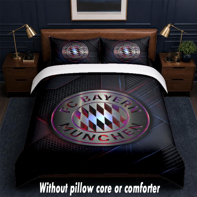 Set Biancheria da Letto Design Bayern Monaco 1 Copripiumino + 2 Federe Morbido Traspirante Biancheria da Letto per la Casa